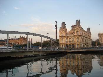 Old customs house across the footbridge